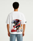 GRPHX Never Give Up white graphic t-shirt variant back