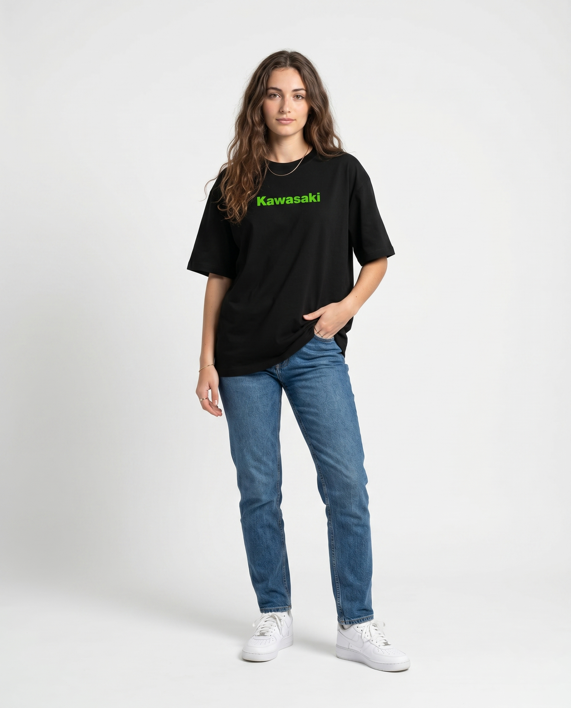 GRPHX Kawasaki ZX-6R graphic black oversized t-shirt front view