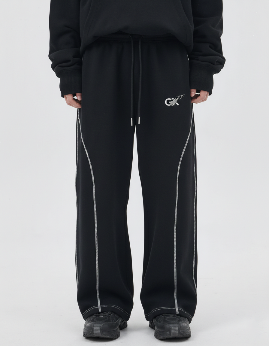 Black Oversized Cotton Lower – 330 GSM Heavyweight Comfort Fit