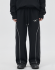 GRPHX Black Oversized Cotton Lower 330 GSM front view – heavyweight comfort fit