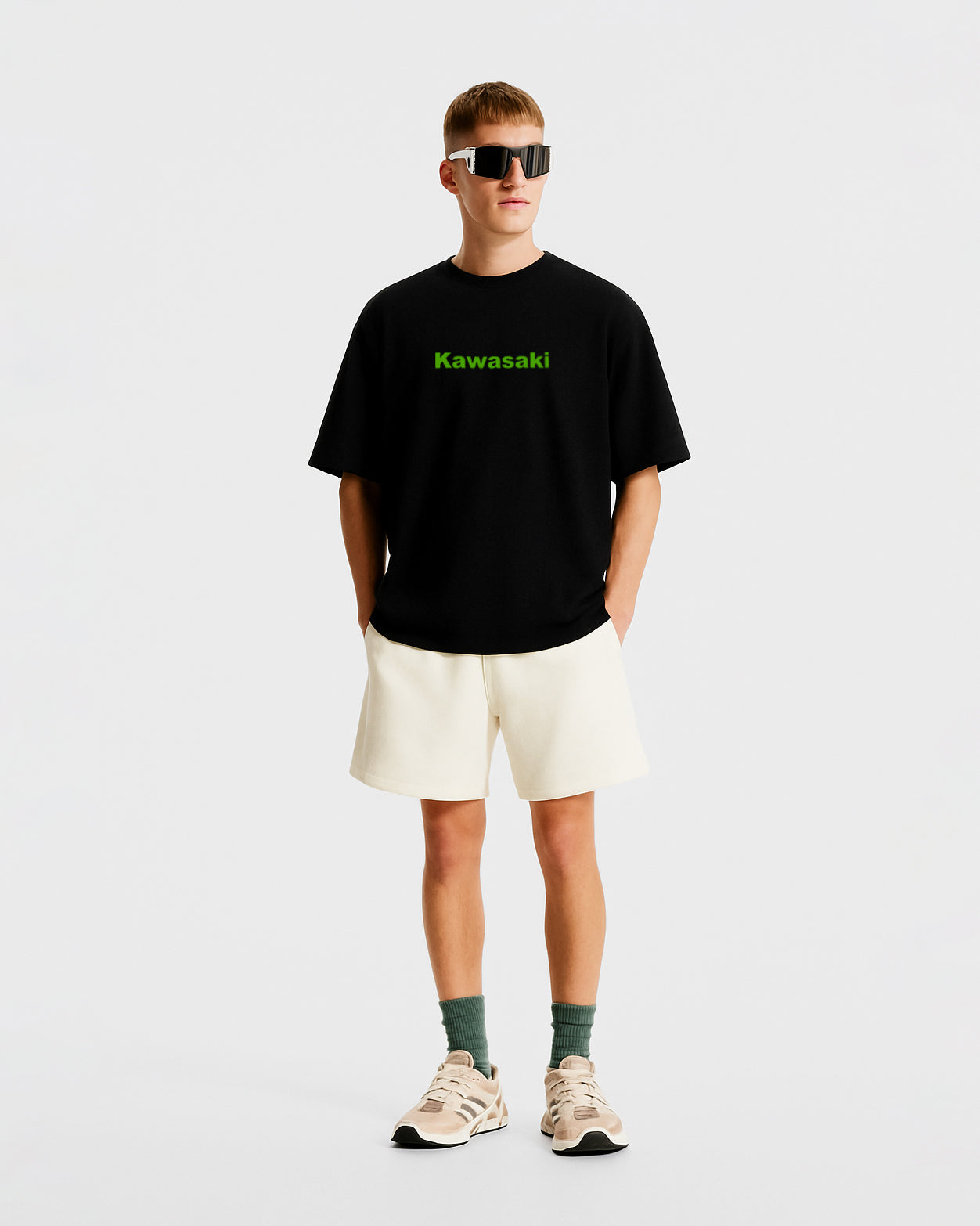 GRPHX Kawasaki ZX-6R graphic black oversized t-shirt front view