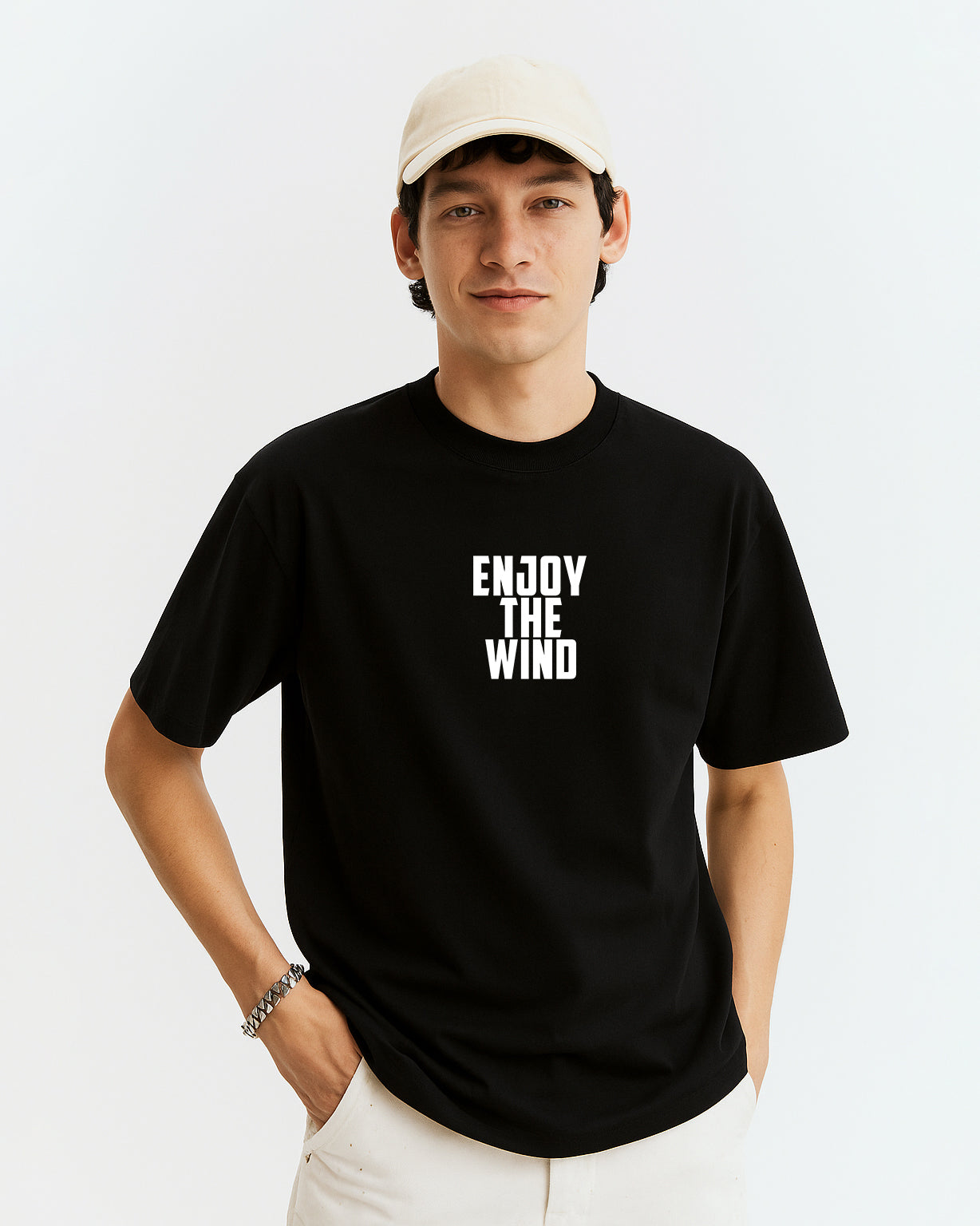 GRPHX Enjoy the Wind graphic oversized t-shirt front view