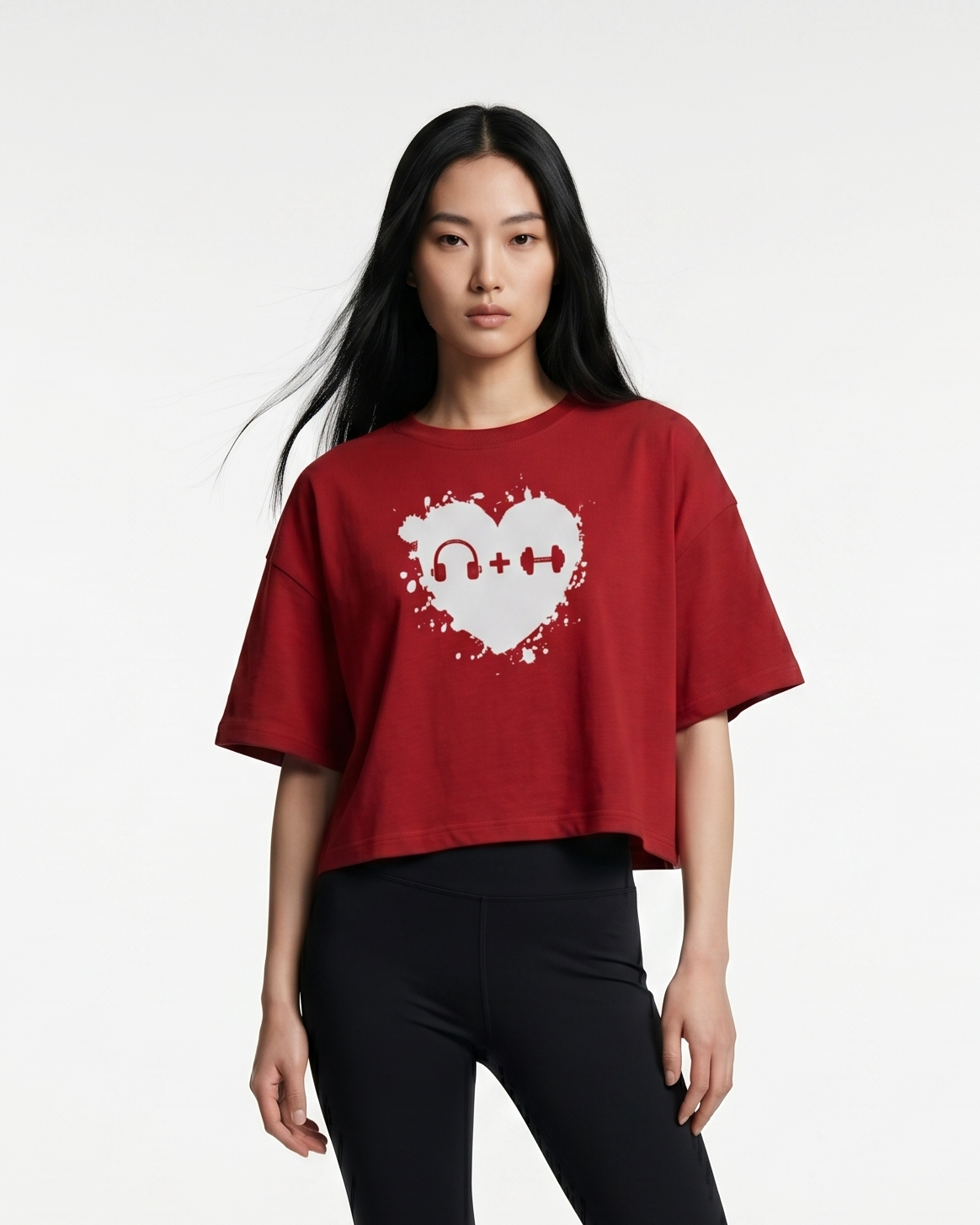 GRPHX Heart Beats Heavy Lifts gym crop top India women activewear