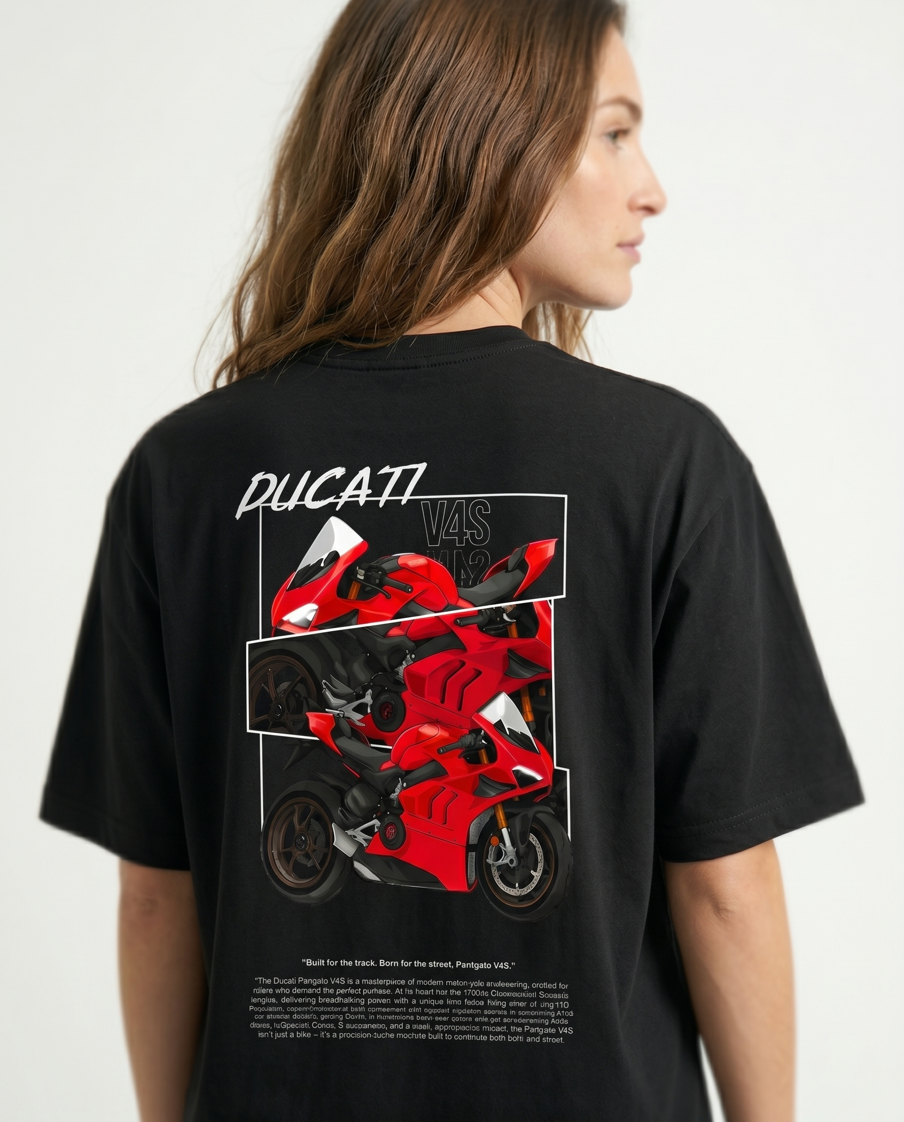 GRPHX Ducati Panigale V4S graphic t-shirt back design detail