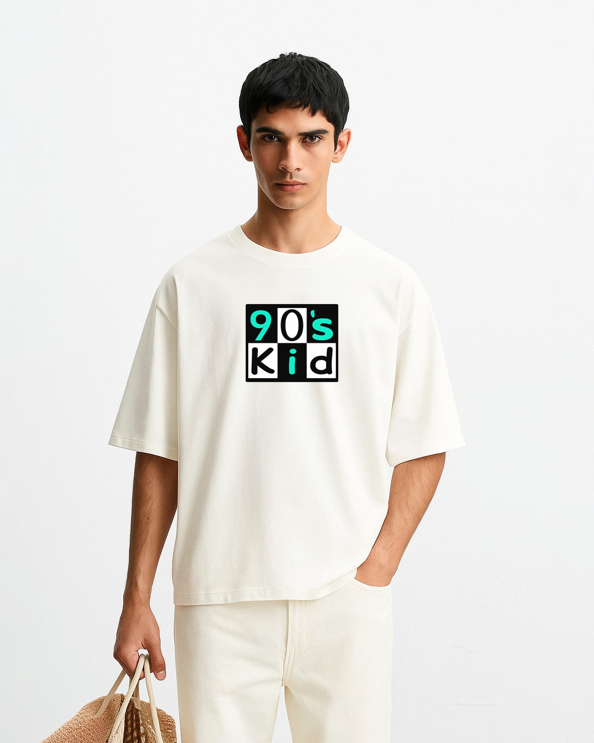 GRPHX 90s Kid graphic oversized t-shirt front view – retro streetwear