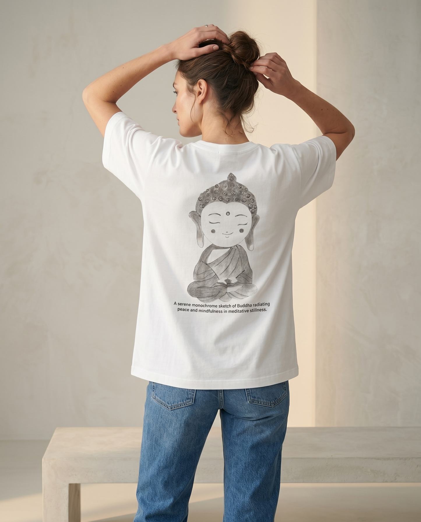 GRPHX Little Zen tee back view – minimal zen graphic print
