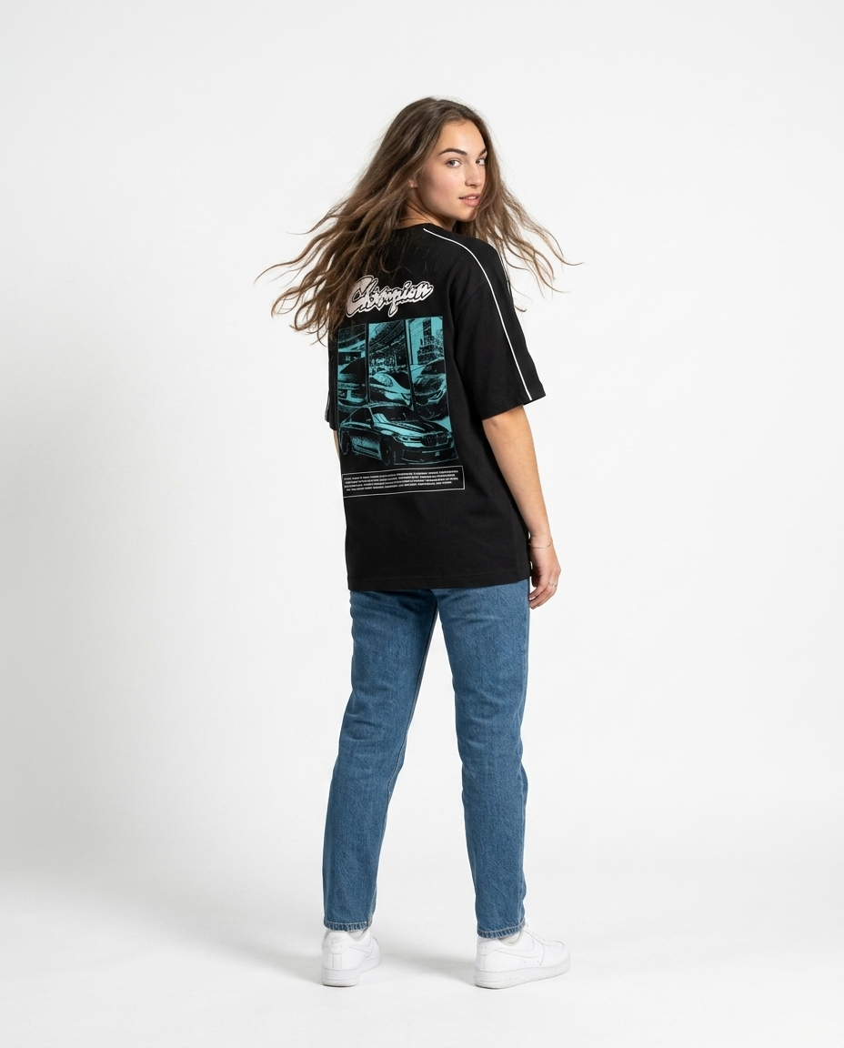 GRPHX Champion oversized streetwear tee India