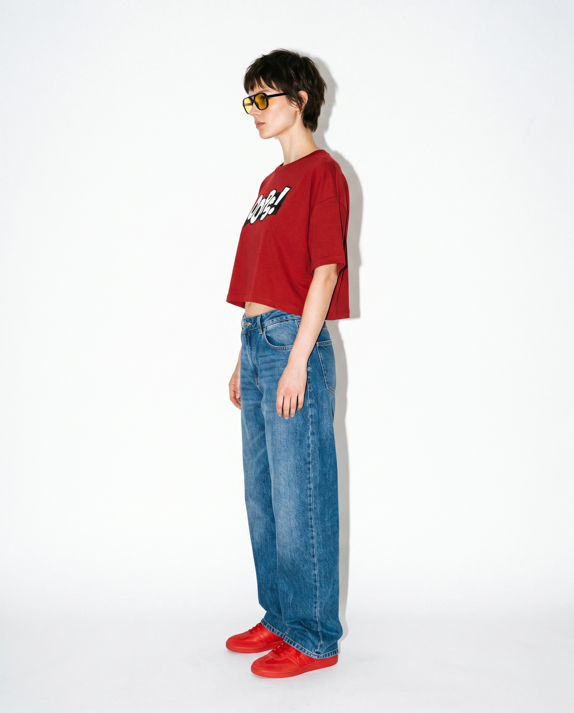 GRPHX Oops graphic crop top India women's streetwear
