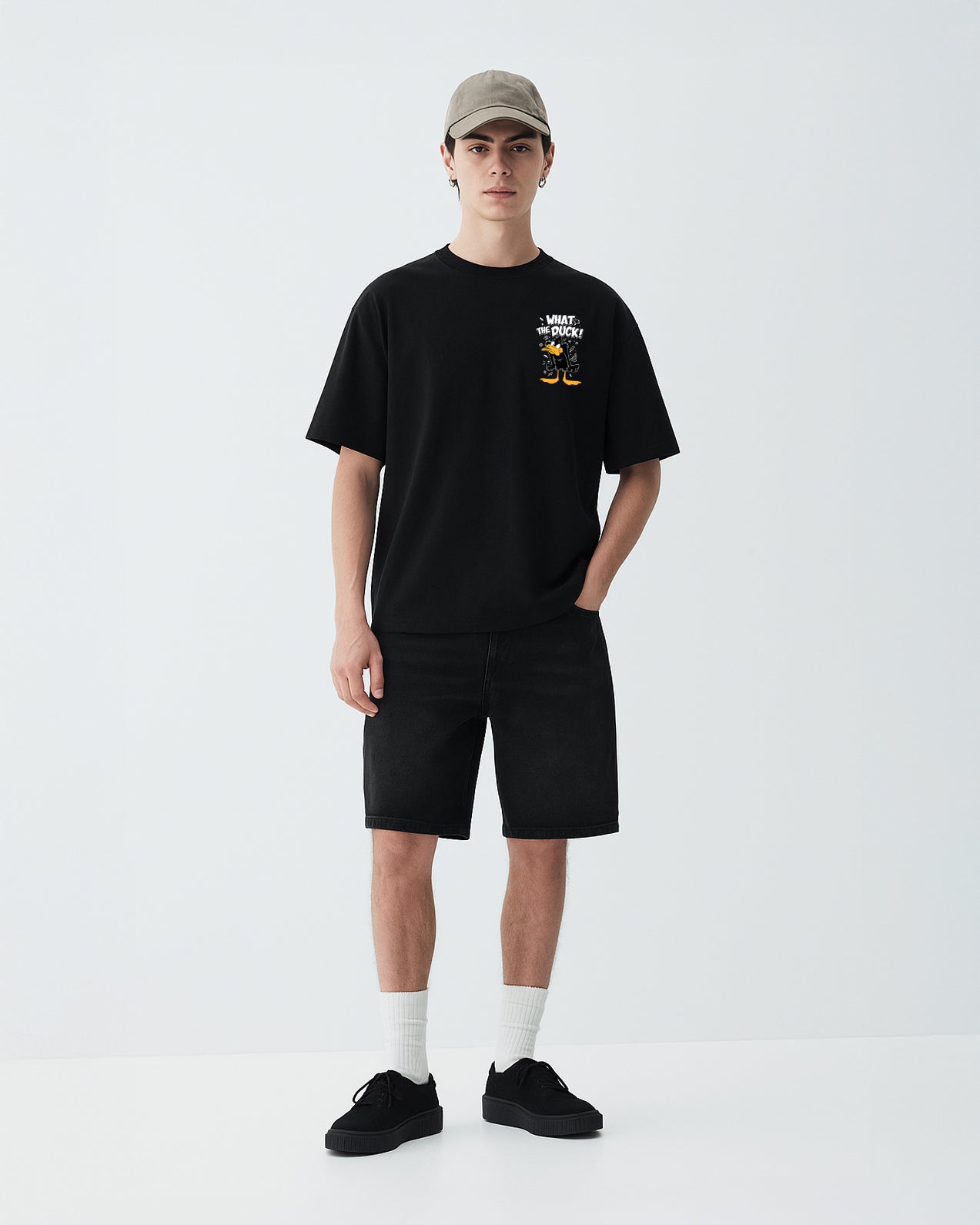 GRPHX What The Duck oversized cotton t-shirt model view