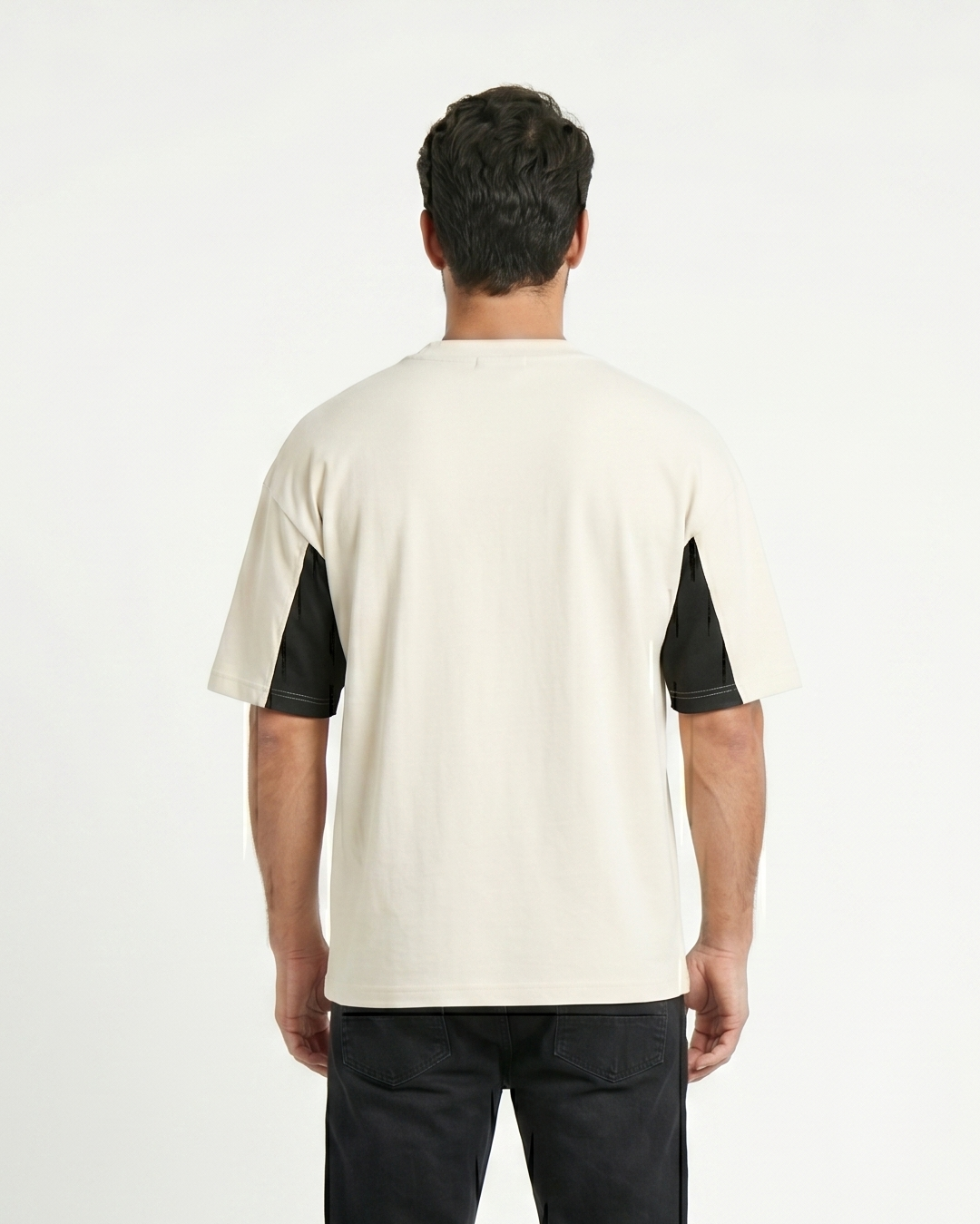 GRPHX GRPHX Artisan Premium Heavyweight Oversized Tee | Dual-Tone Urban Essential - White lifestyle shot premium streetwear India