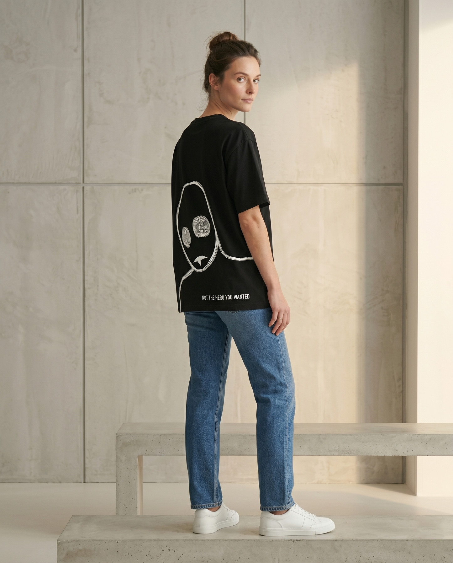 GRPHX Not the Hero villain graphic tee back view