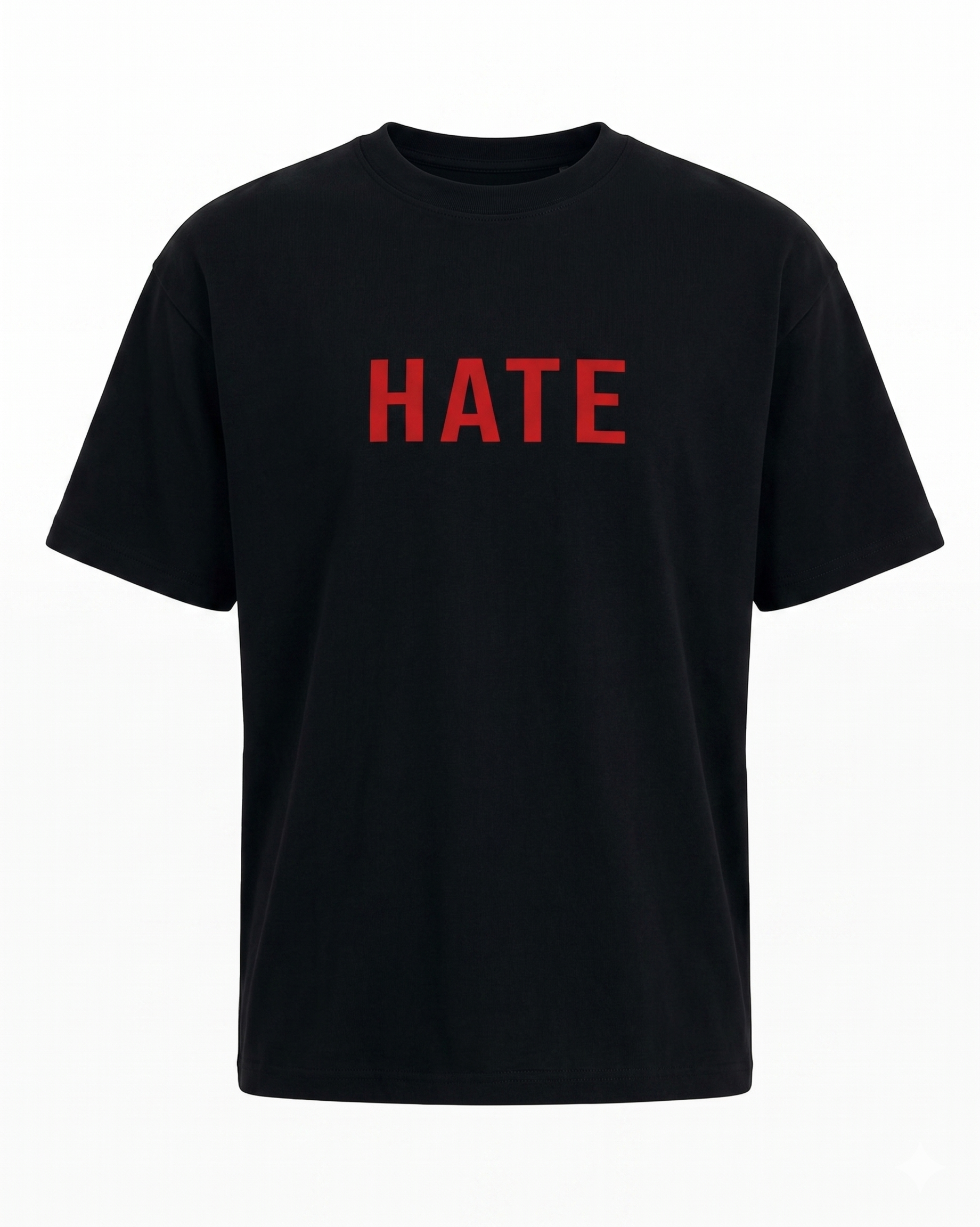 GRPHX GrphX Oversized Cotton T-Shirt – “Stand Against Hate” - Black model wearing premium streetwear India