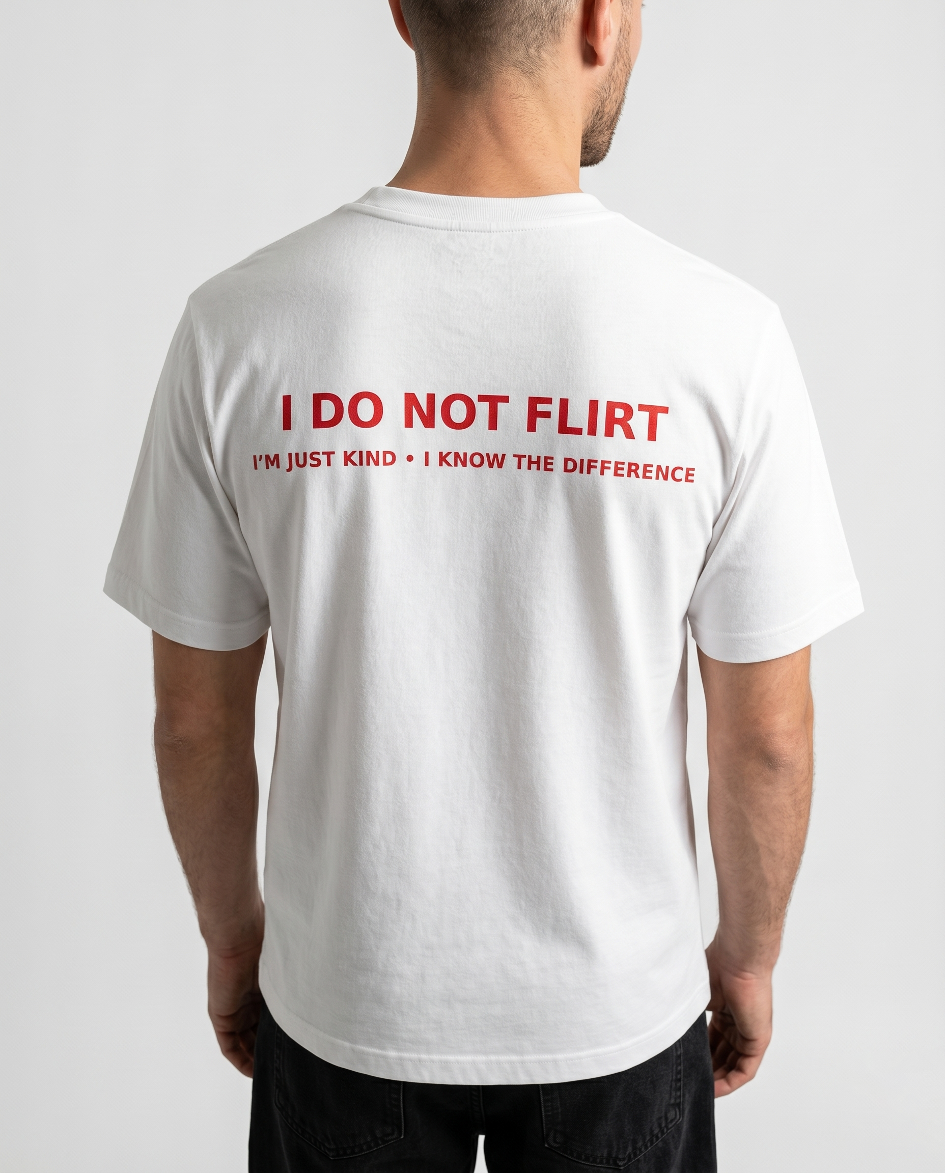 GRPHX I Do Not Flirt funny graphic tee back view