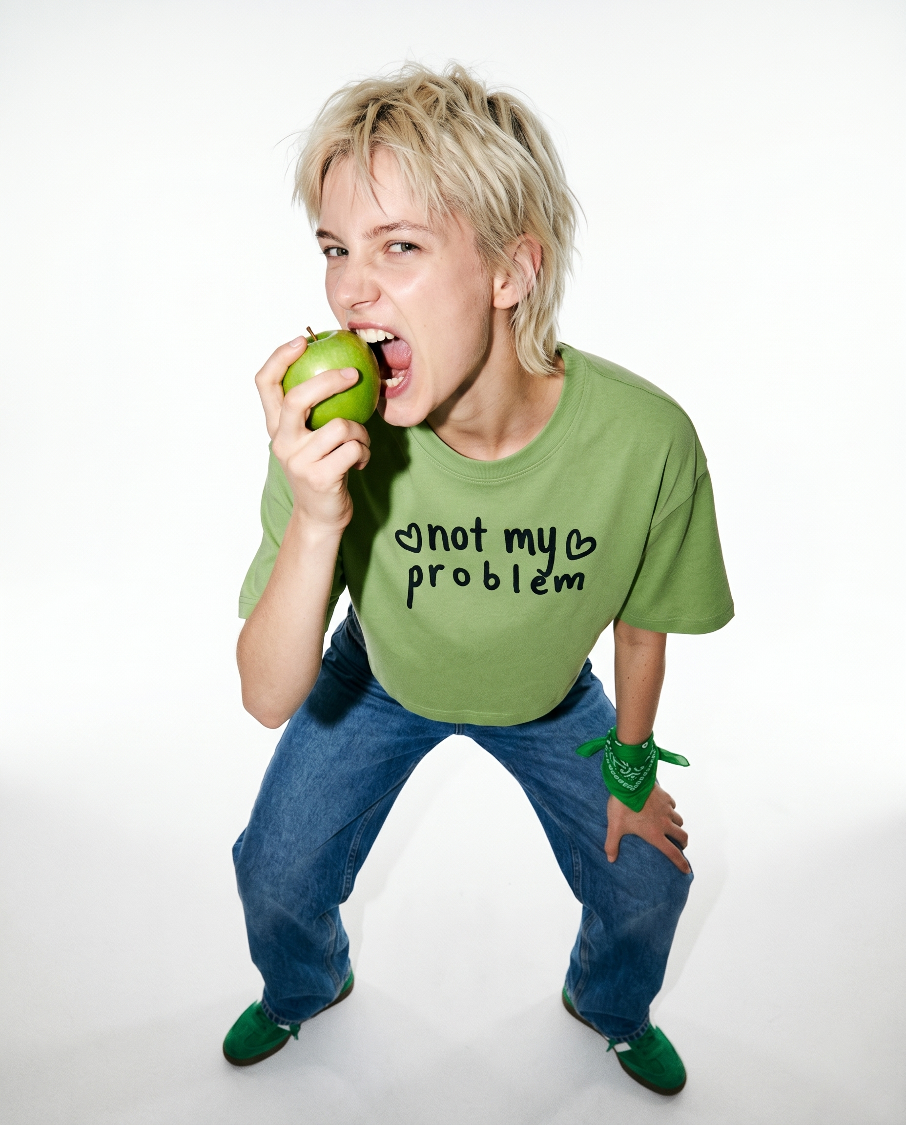 GRPHX Not My Problem graphic oversized crop top front view