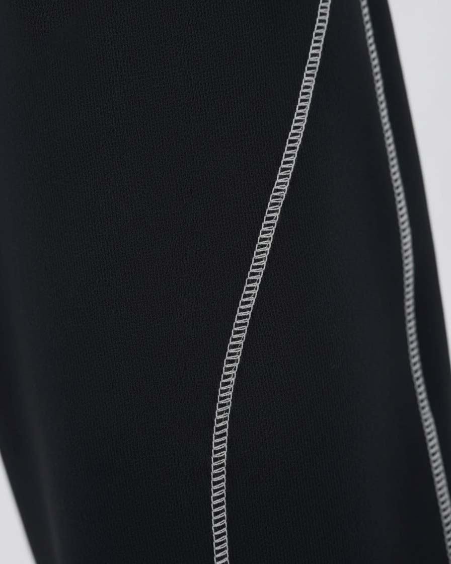 GRPHX Black Oversized Cotton Lower flat lay – premium streetwear