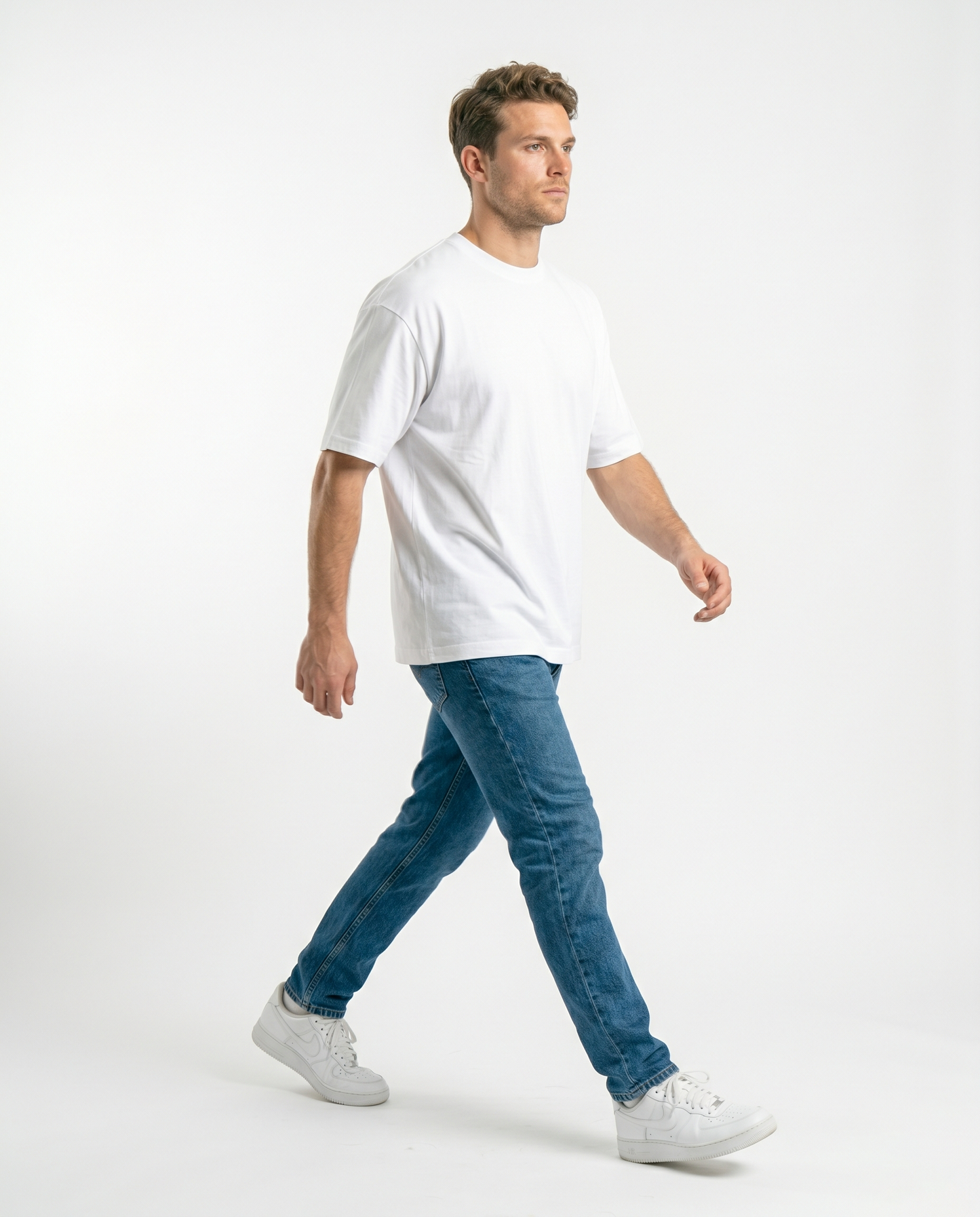 GRPHX Premium Heavyweight Cotton T-Shirt model side view