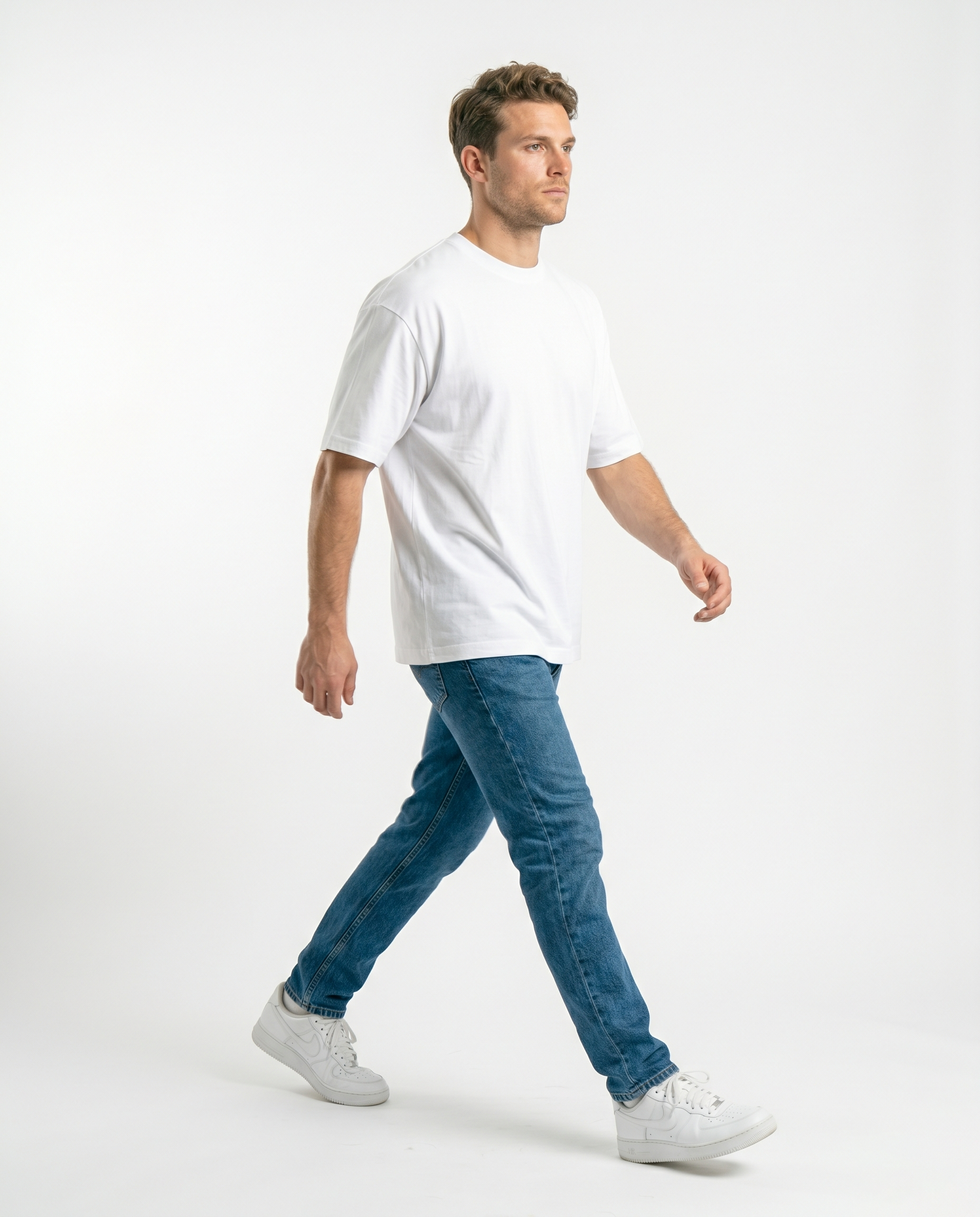 GRPHX Premium Heavyweight Cotton T-Shirt model side view