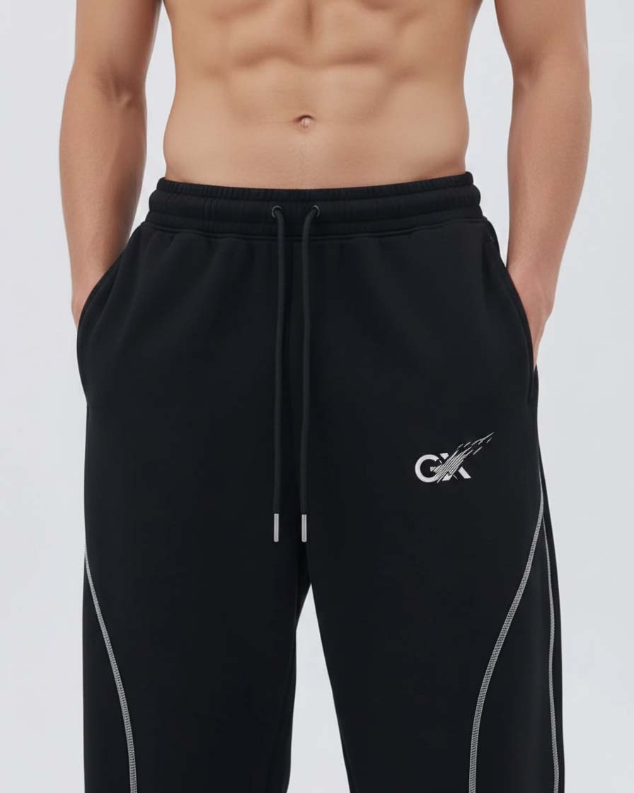 GRPHX Black 330 GSM Heavyweight Cotton Lower model view