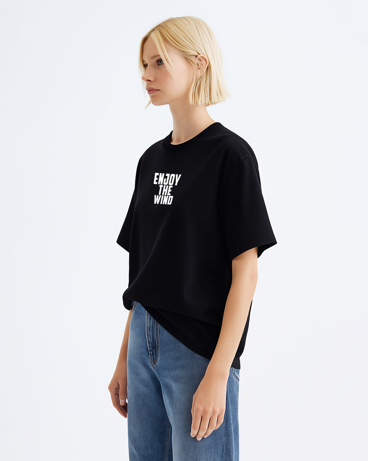 GRPHX Enjoy the Wind oversized cotton graphic tee India side view