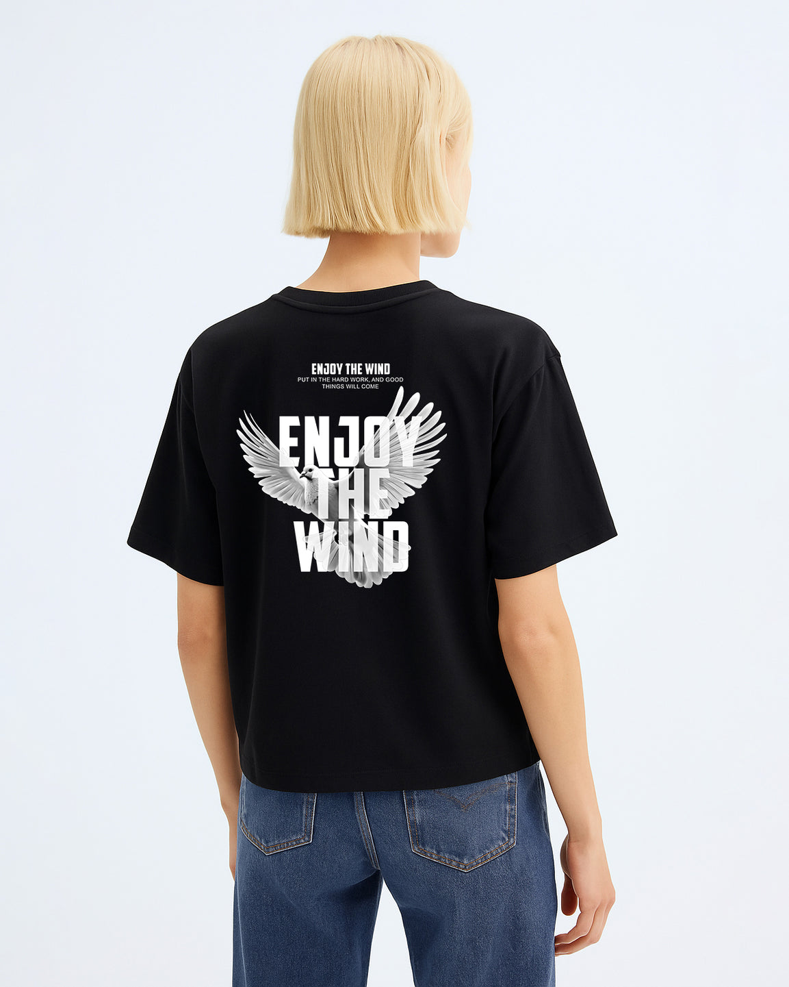 GRPHX Oversized Cotton T-Shirt – “Enjoy the Wind”