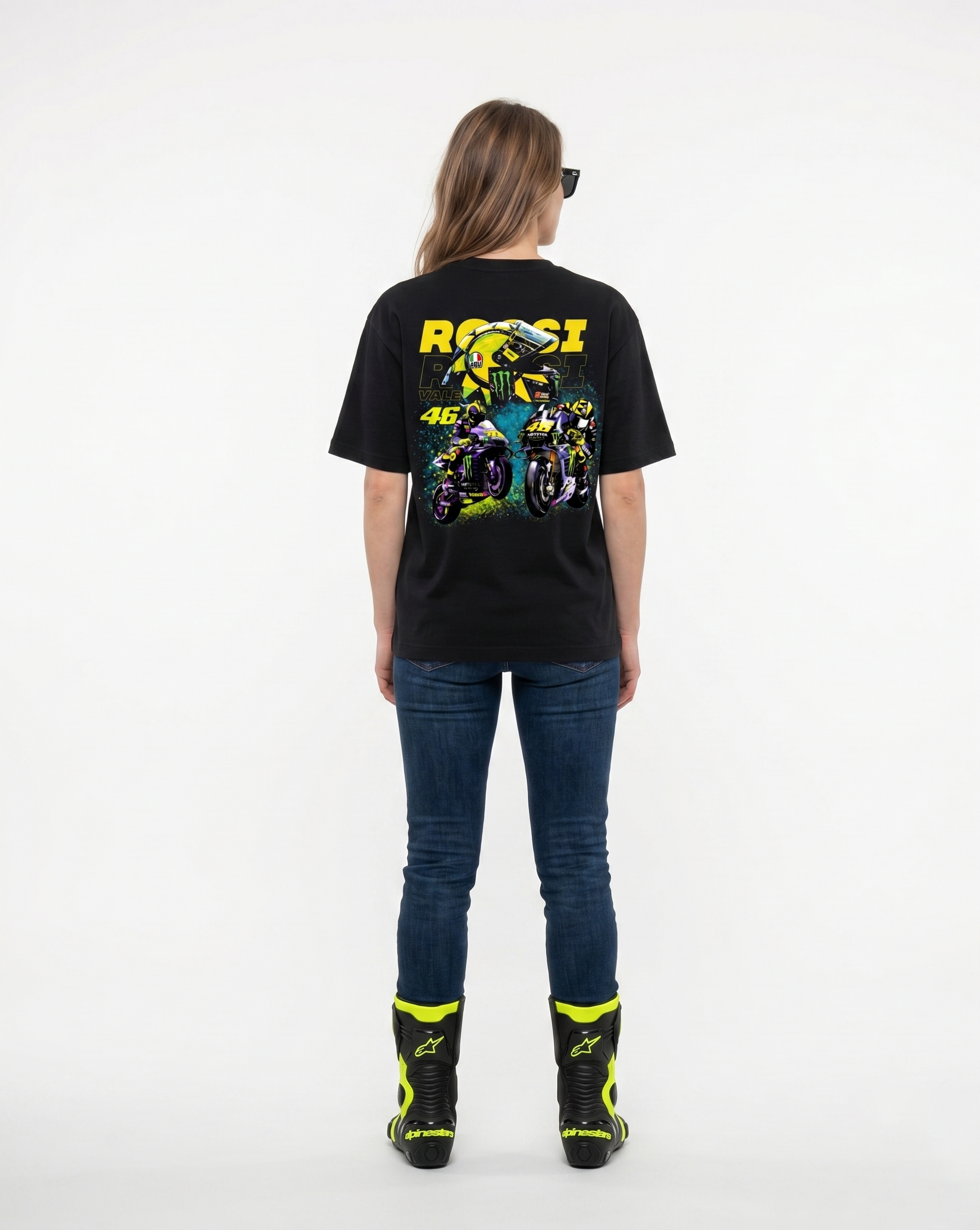GRPHX Valentino Rossi #46 back graphic design – oversized streetwear tee