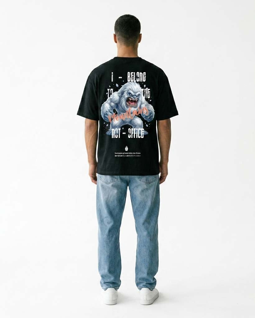 GRPHX Mountain Mode graphic oversized t-shirt back view – mountain graphic print