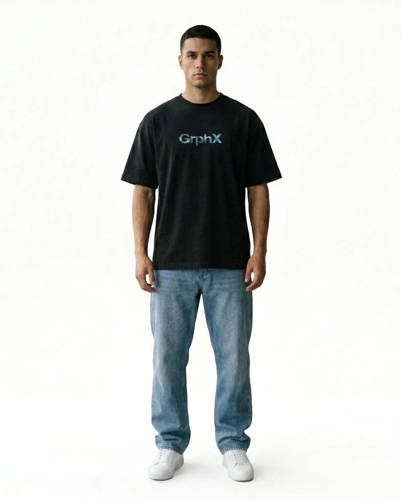 GRPHX Mountain Mode graphic oversized t-shirt front view