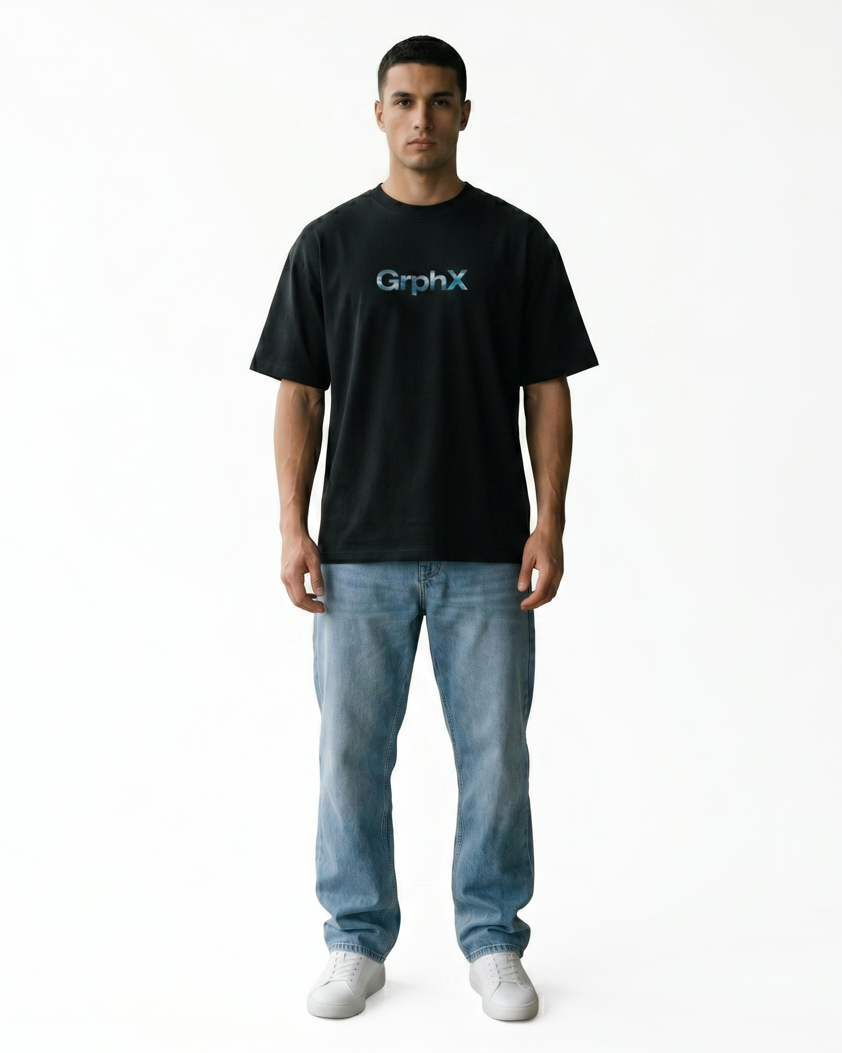 GRPHX Ocean Mode graphic oversized t-shirt front view