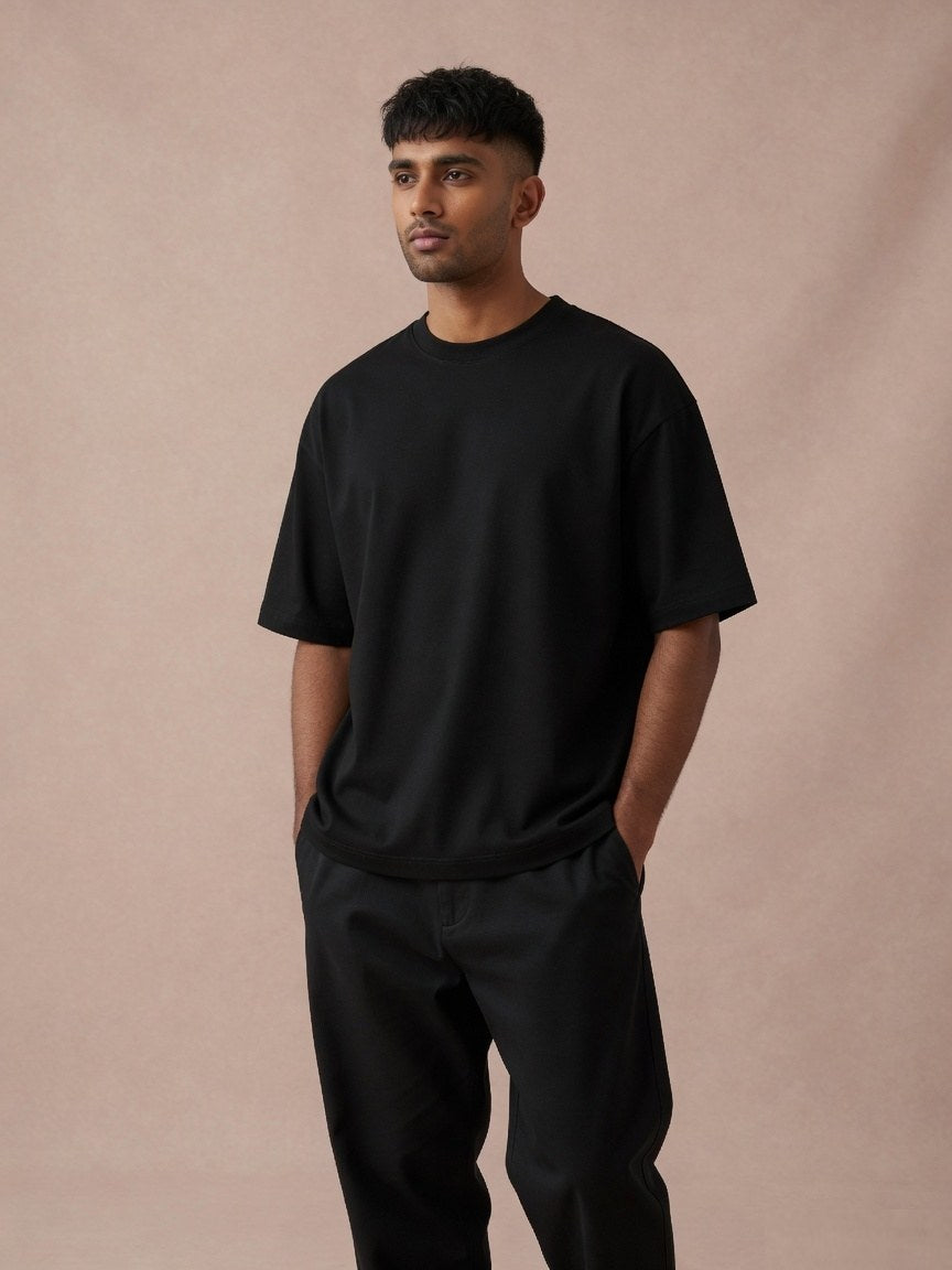 Oversized Black Unisex Tee — GX Logo