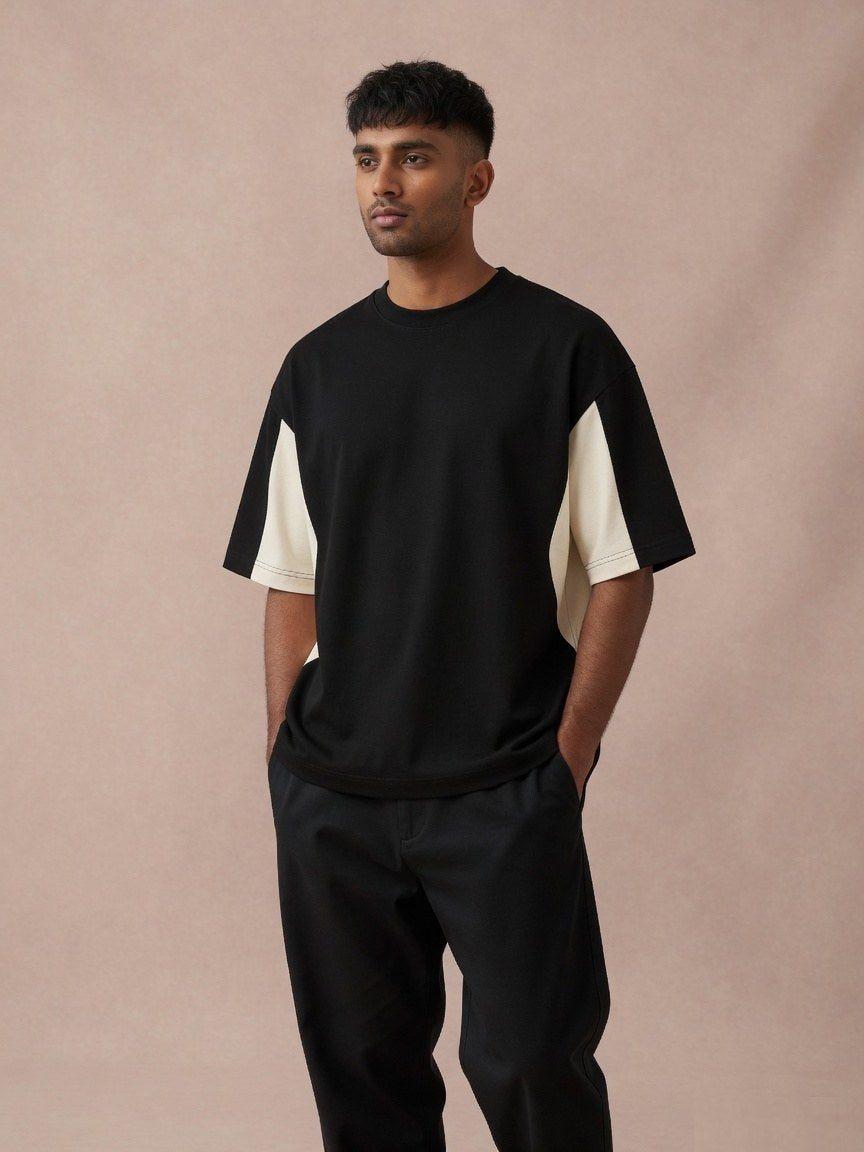 GRPHX Artisan Premium Heavyweight Oversized Tee | Dual-Tone Urban Essential - Black